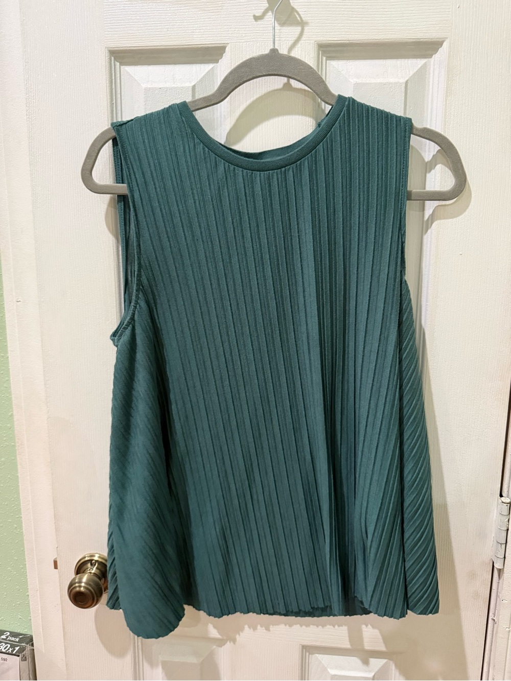 a new day Pleated Sleeveless A-Line Dress in Teal Green